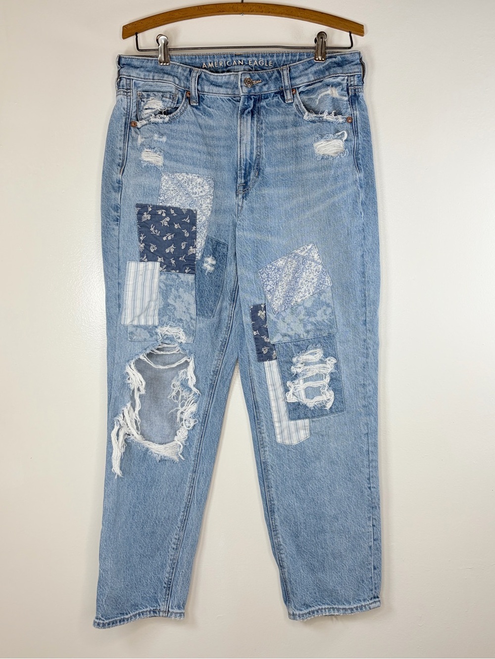 American Eagle Outfitters Patchwork Mom Straight Jean - Picture 2 of 8